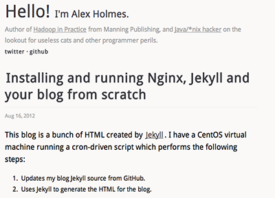Nginx serving up Jekyll-generated content